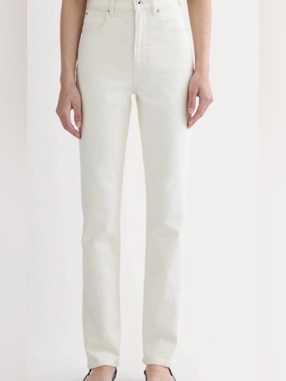 Butter mom Everlane The Way High Jeans- Calico Ecru size 31R NWT slim-straight